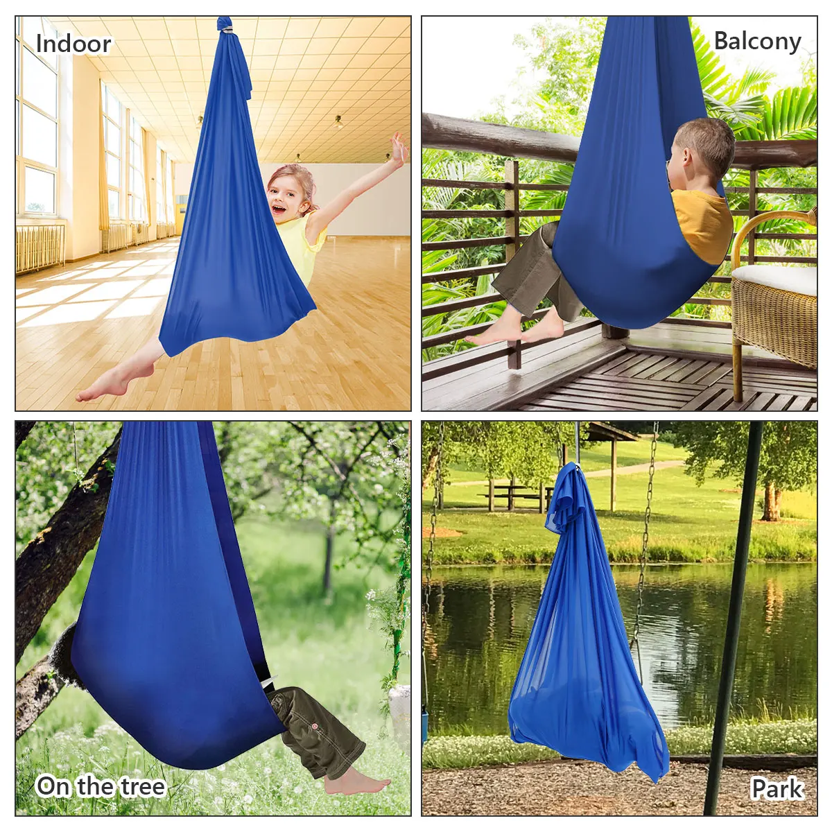 Kids Outdoor Indoor Swing Hammock Cuddle Up To Sensory Child Therapy Soft Elastic Parcel Steady Seat Swing Hanging Sensory Swing