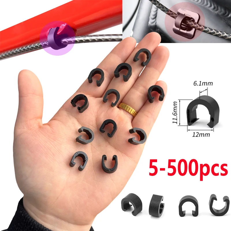 5-500 Stück Kunststoff-Fahrradkabelklemmen C-Clips Gehäuse-Schlauchführung für Brems- und Schaltwerkrahmen-Schnallen für MTB- und Rennräder – Detail 2