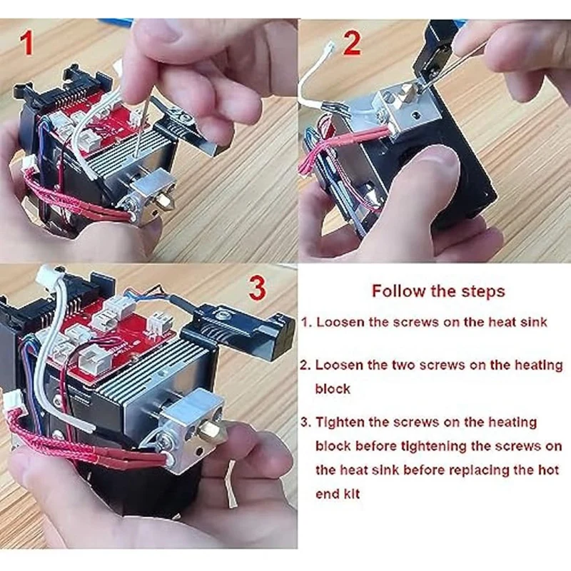 Printer Hot End Kit For Elegoo Neptune 3 Plus/Max Extruder Head Heater Break Silicone Cover Thermistor With 4PCS Nozzles Parts