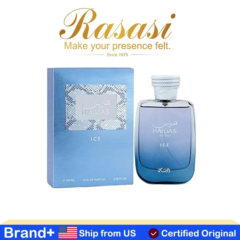

RASASI Hawas Ice Men Eau De Parfum 100ML Premium Arabian Fragrance Makeup Women Natural Perfume Long Lasting Fragrance Cologne