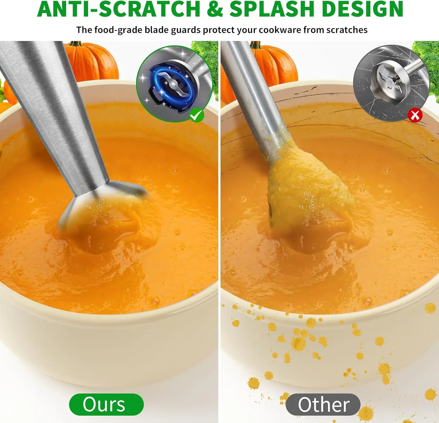 خلاط غاطس لاسلكي، خلاط محمول 4 في 1 قابل لإعادة الشحن مع سرعة متغيرة، شفرة من الفولاذ المقاوم للصدأ، مفرمة، كوب، Wh #6