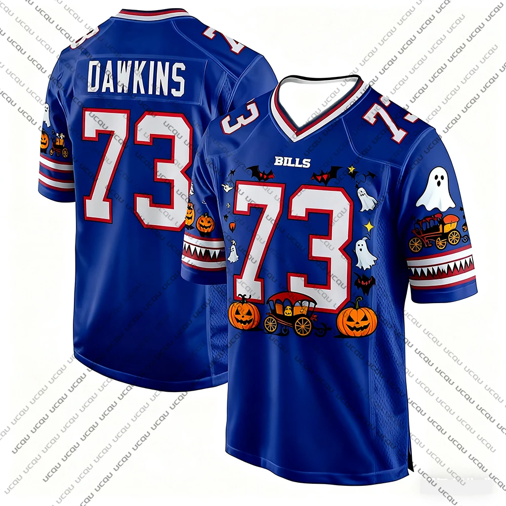 2025 هالوين الكبار الجاموس كرة القدم الأمريكية جيرسي الرجبي جيرسي الرياضية التدريب جيرسي تي شيرت فواتير ألين 17 رقم