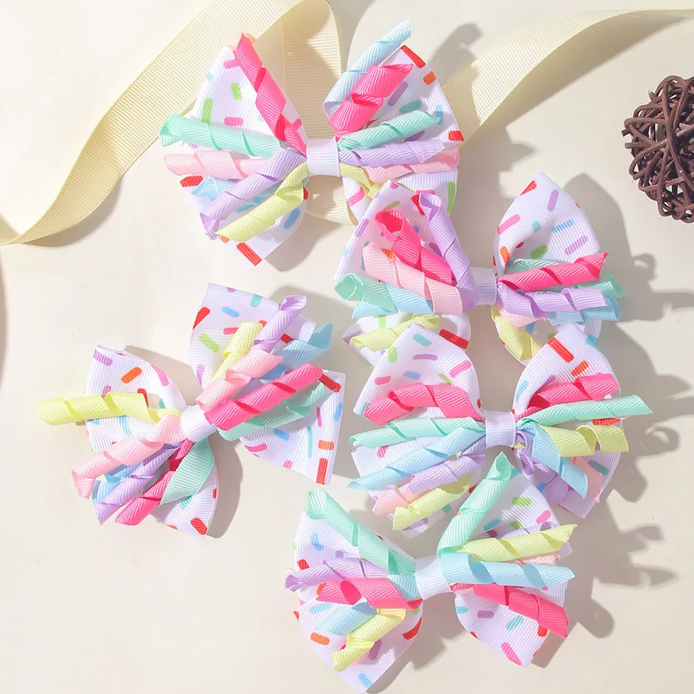 1/2PCS Kids Candy Colored Tassel Hair Clip Hair Loop Happy Birthday Hairpin Headband Rainbow Barrette Girls headwear Accessories