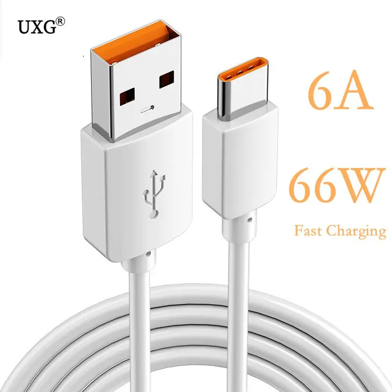 USB C타입 초고속 케이블, USB C 충전기 케이블, 데이터 코드, 화웨이 메이트 40, 50, 삼성 샤오미 11, 10 프로, OPPO R17, 12M, 6A, 66W