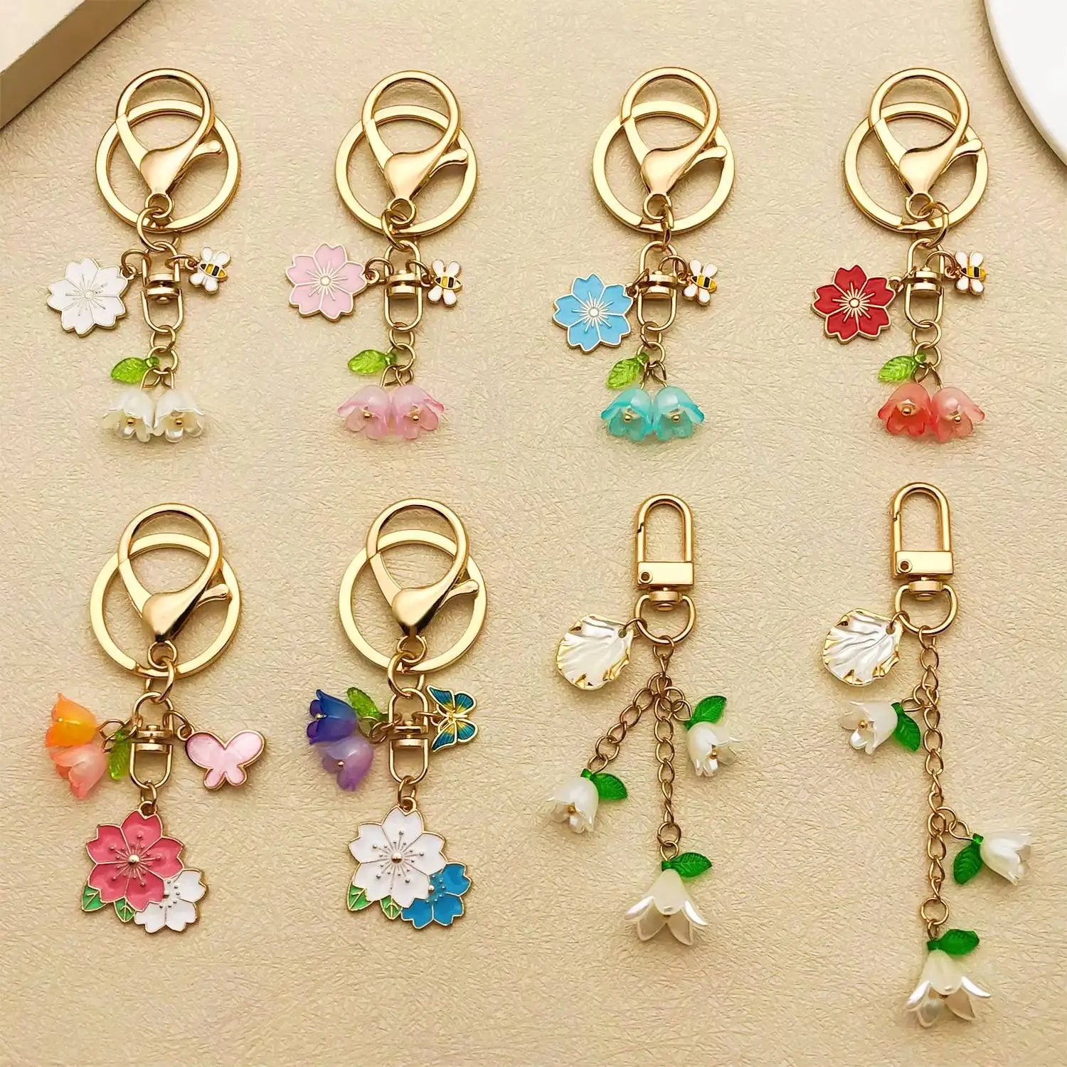 1 шт., милый эмалированный брелок с цветком, брелок с растением, подвески для женщин и девочек, сумка, подвески, декор, сделай сам, ювелирные изделия ручной работы, подарки