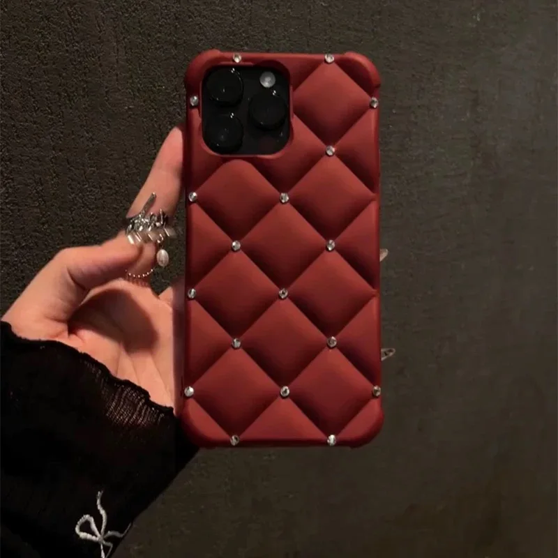 

SR-Q72 Чехол с бриллиантами для IPhone 16 15 14 13 11 12 Pro Max Мягкий чехол ручной работы со стразами, приятный для кожи жидкий силиконовый мягкий чехол