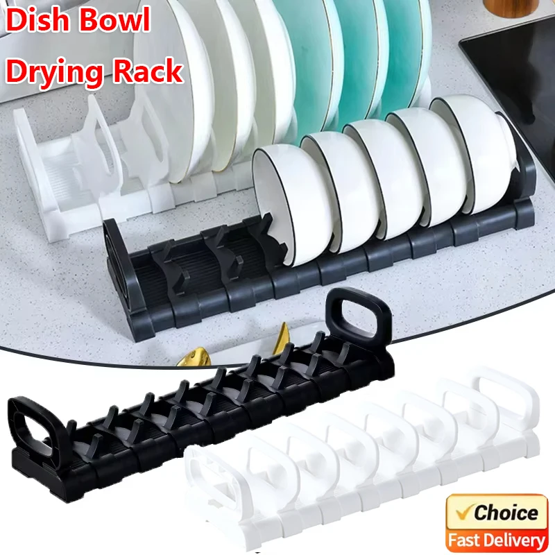 Einstellbare Küche Dish Organizer Kunststoff Schüssel Schrank Schublade Rack Platte Halter Schneidebrett Ständer Abtropffläche Regal