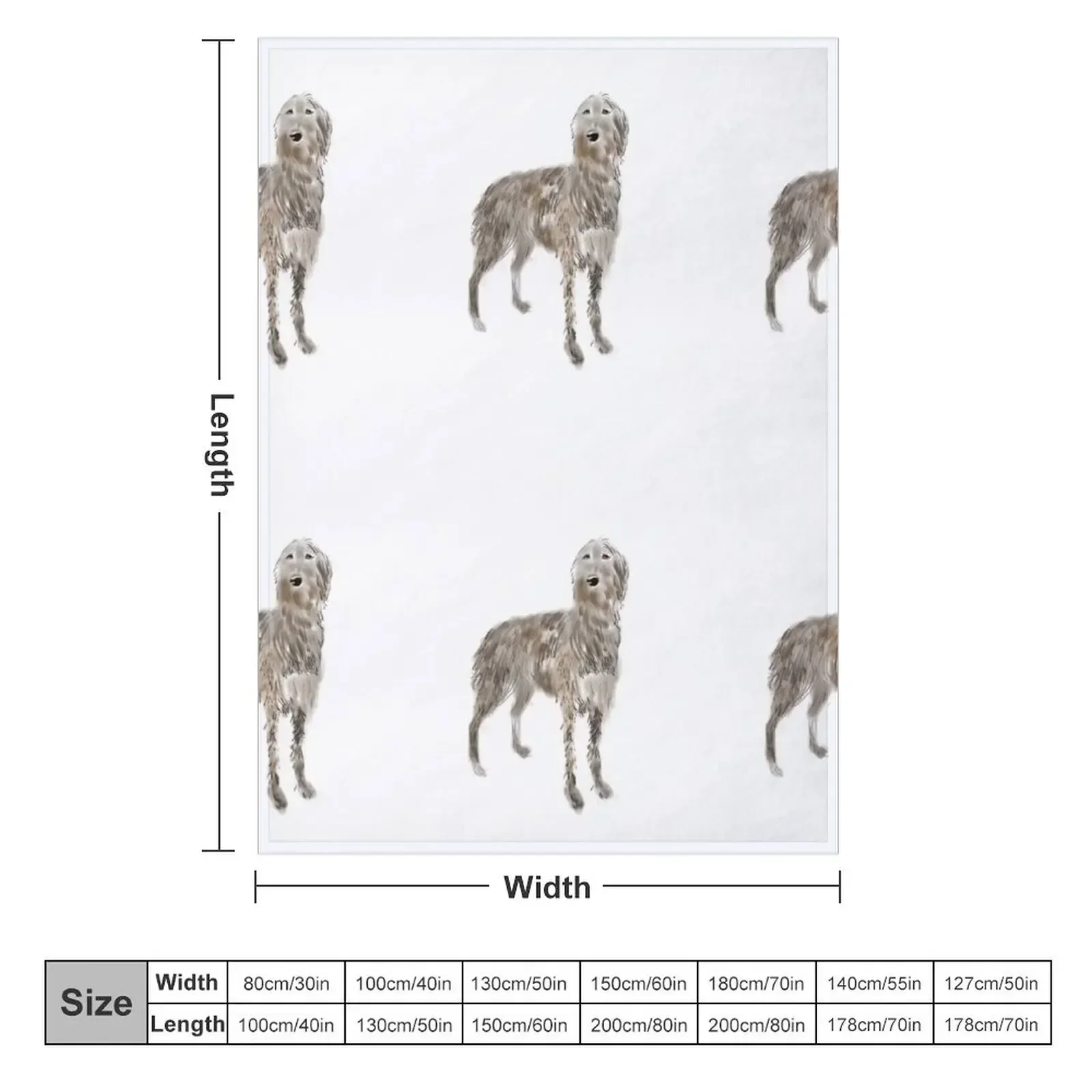 Deerhound Throw Blanket for winter Personalized Gift Hairys Blankets