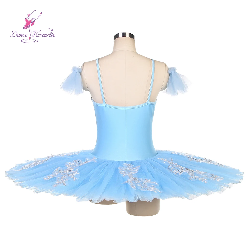 Dance Favourite Ballet Tutus BLL057 Dance Favourite Pale Blue Pre-professional Ballet Tutu With White Applique Ballet Tutus