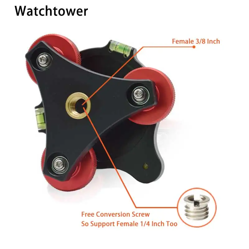 삼각대 빠른 레벨링 베이스, 퀵 릴리스 조정 패닝 어댑터 플레이트, 스피릿 버블 밸런스, DSLR 카메라 볼 헤드용