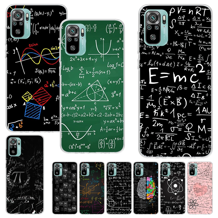 Physics Chemical Mathematics Phone Case For Xiaomi Redmi Note 13 12S 12 10 10S 11 11S 11E Pro Plus 11T 9 9S 9T 8 8T 7 Soft Silic