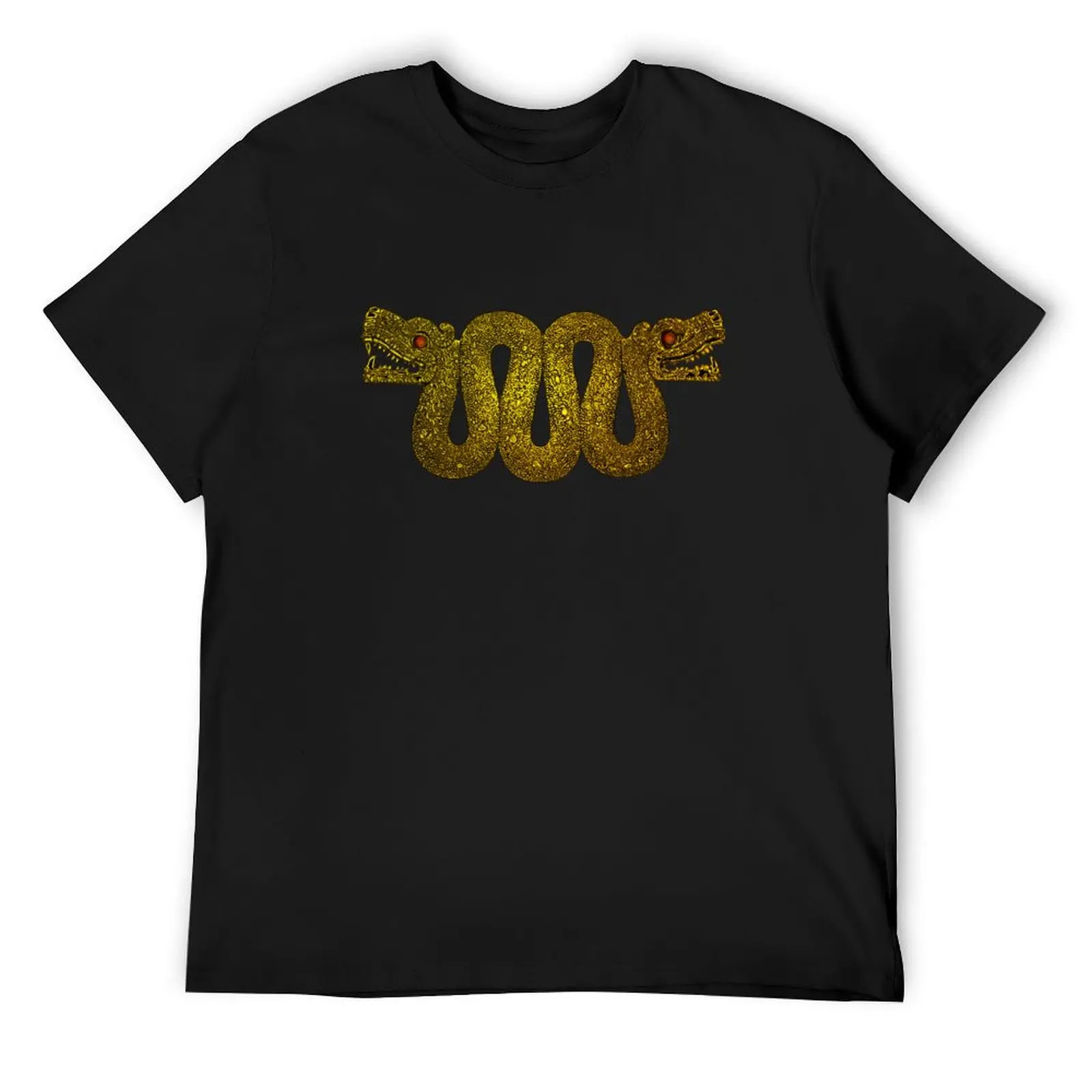 Maquizcoatl - Aztec Double-Headed Serpent in Gold T-Shirt boys animal print plain vintage t shirts black t shirts for men