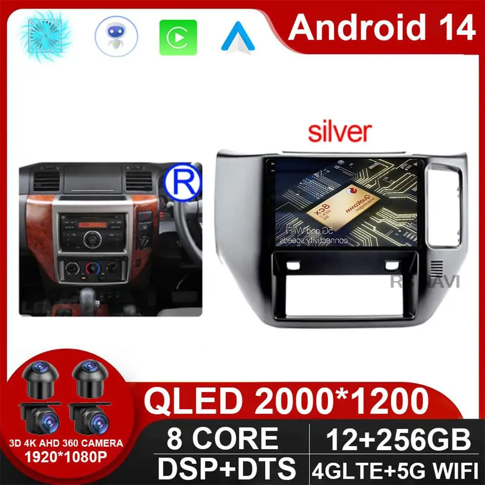 

Android 14 Carplay Auto WlFl+4G For Nissan Patrol 2004 - 2021 Car Radio Multimedia Video Player Navigation GPS DPS BT