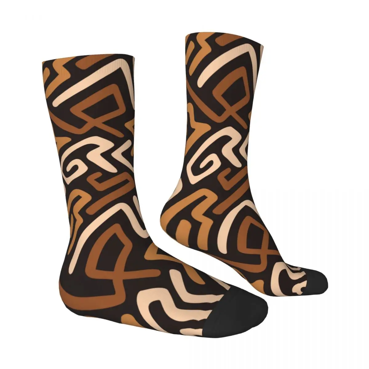 Line African Mud Cloth Socks Male Mens Women Spring Stockings Printed