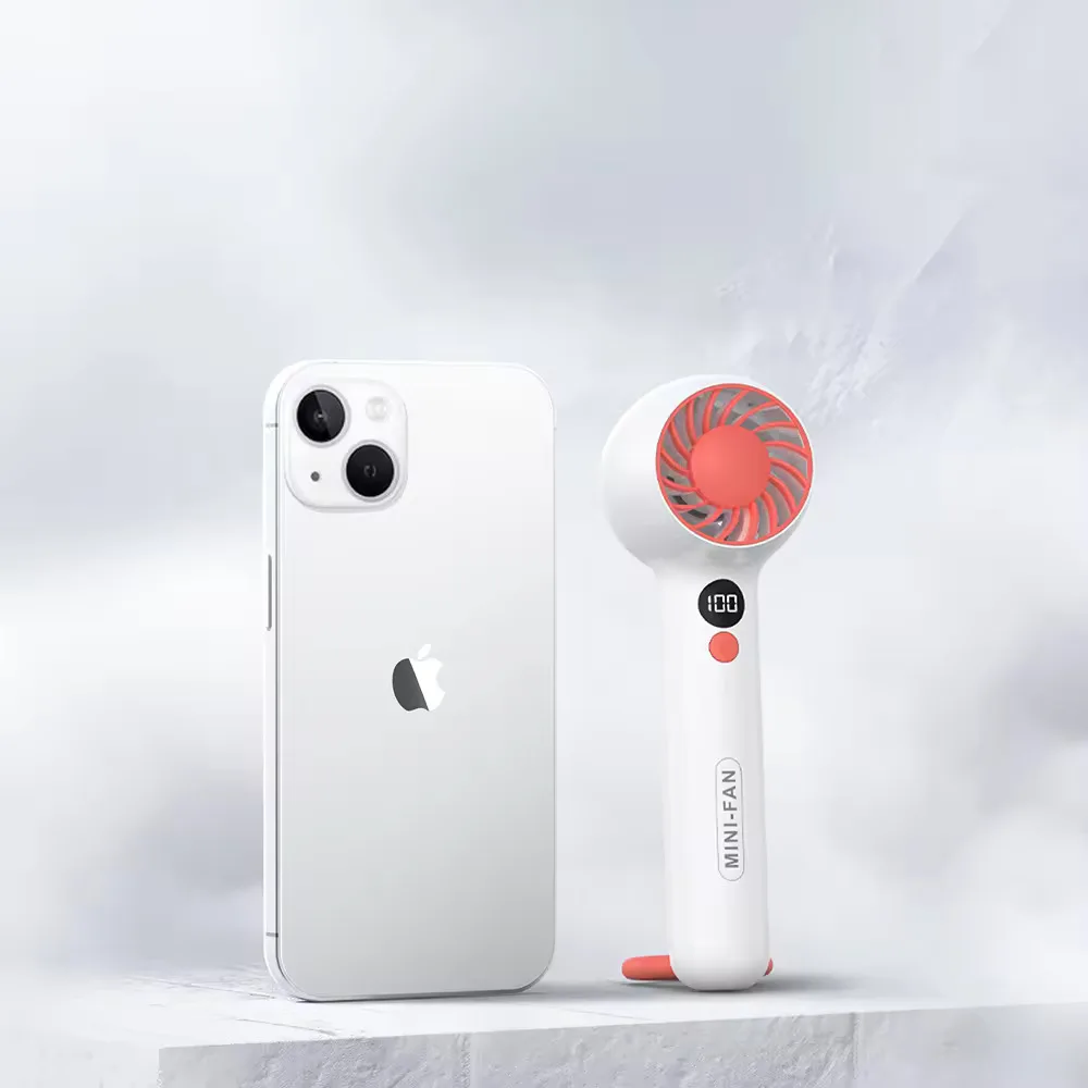 Mini Handheld USB Fan Portable Silent Rechargeable Air Cooling Fan Air Cooler Carabiner Outdoor Travel LED Digital Display