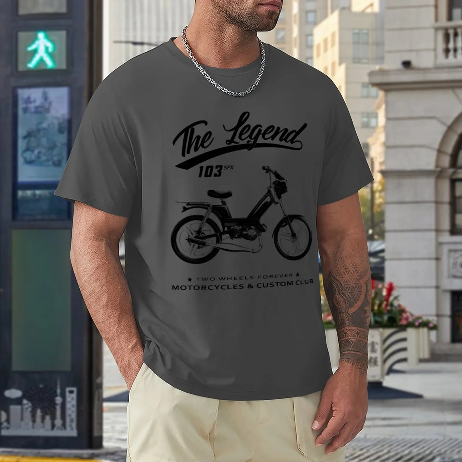 T-shirt en coton à col rond pour hommes, vêtements à la mode, humour, cyclomoteur, éventuelles X, 103