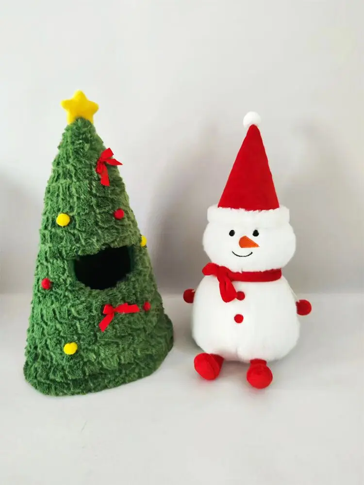 

Kawaii Snowman Christmas Tree Plush Doll Toys Living Room Atmosphere Decoration Cute Doll Sleeping Pillow Festival Gift ABDL