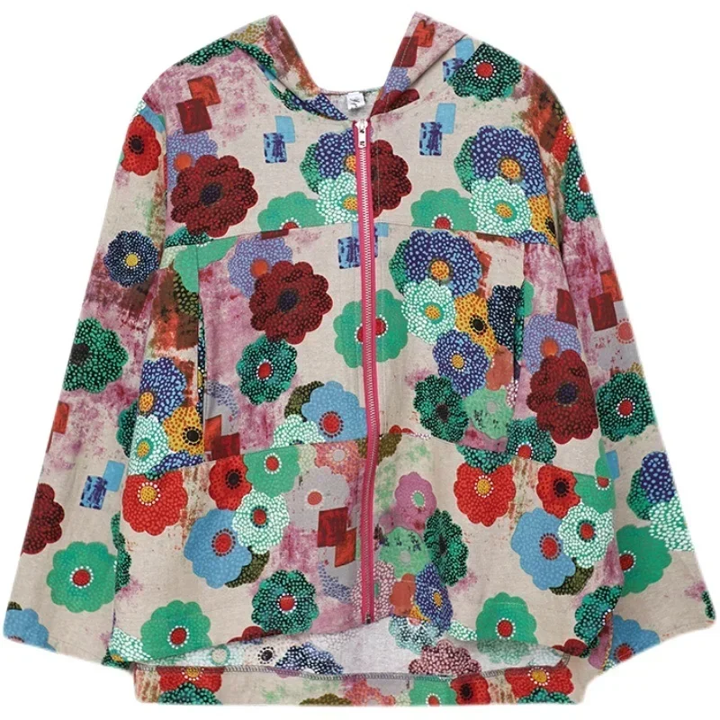 Anteef cotton Oversize jackets for women causal loose spring autumn hooded Jacket Coat Zipper Clothes 2025 Cardigan Outerwear