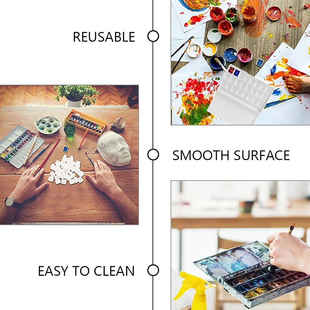 50/100 قطعة من المقالي المائية الفارغة - مقالي مربعة صغيرة سعة 0.5 مل للوحات السفر وتخزين طلاء العينات ومجموعات الألوان المائية ذاتية الصنع #4