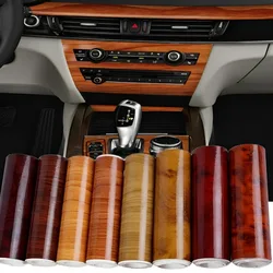 Car Wood Grain Film Stickers Decals Wrap Film PVC Wood Textured 10x100cm Universal Auto Body Styling Decor Car Interior DIY