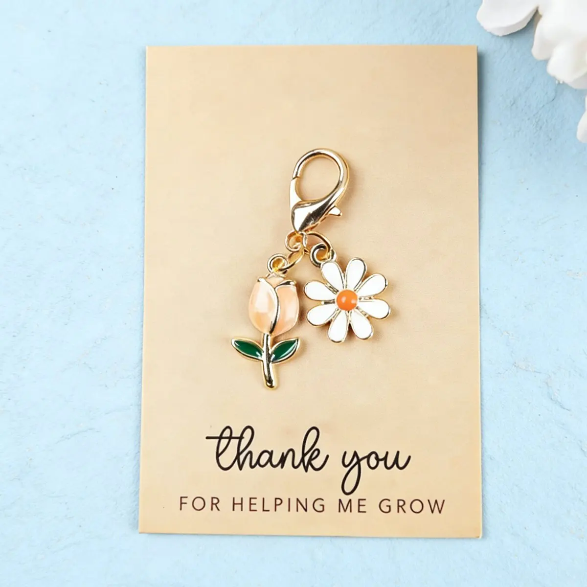 4 Sets Thank You Cards with Keychains