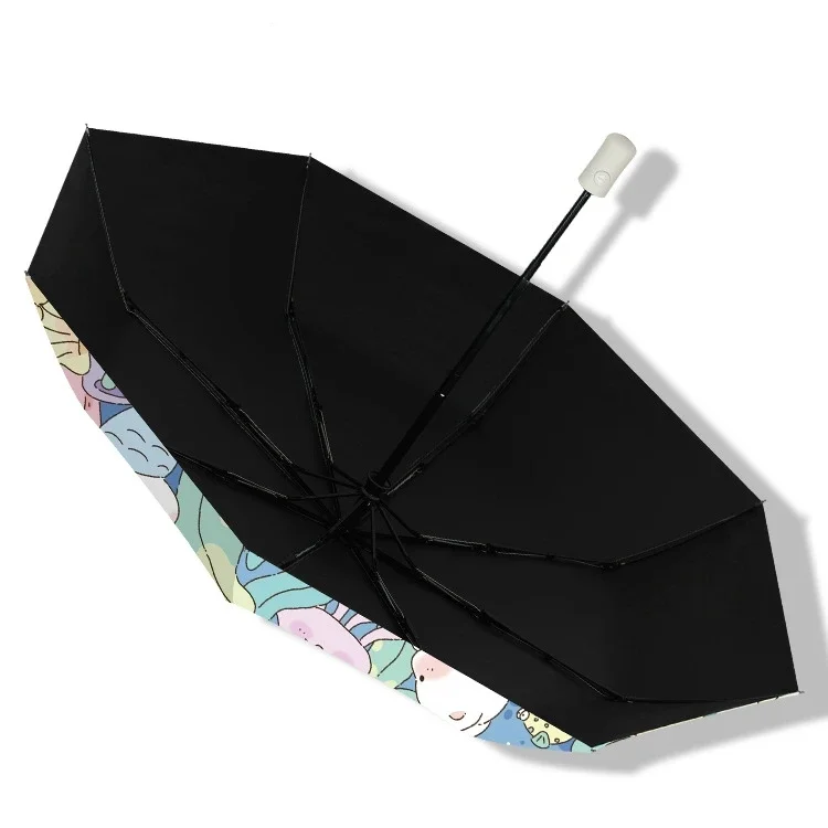Creative Cartoon Children Umbrella Rain and Shine Sunscreen Dual-Use Automatic Folding Small  Portable UV Umbrellas Wholesale