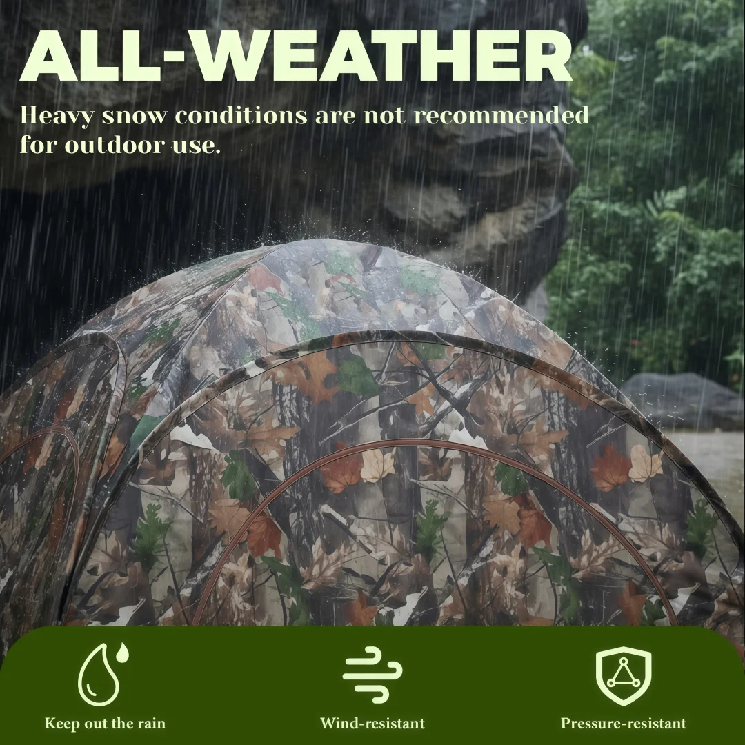 Camouflage Pop-Up Hunting Blind Easy Setup Ground Shelter Outdoor Camo Blind with Storage for Deer Turkey Duck Archery Season view 3