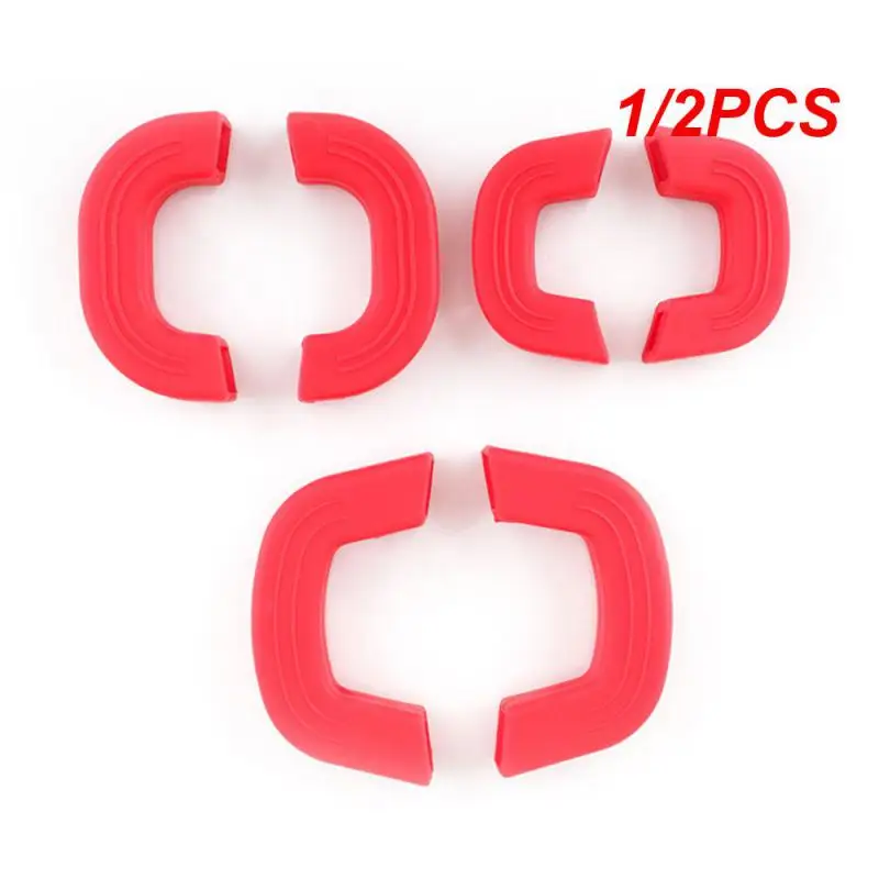 1/2PCS Pot Handle Non-slip Silica Gel Insulation Gloves Pot Handle Gloves Anti-scald Single Pack Earmuffs Simple Red Grips