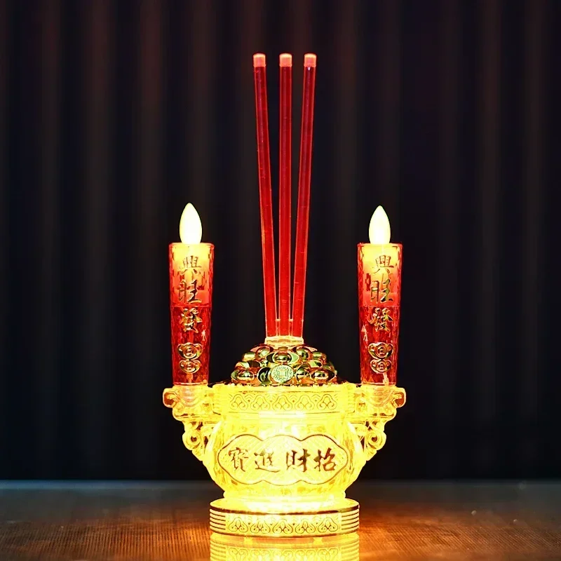 Buddhist Supplies, Simulated Flame Electronic Candles LED Lights, Incense Burners, Home Decorations, Buddhist Decorations