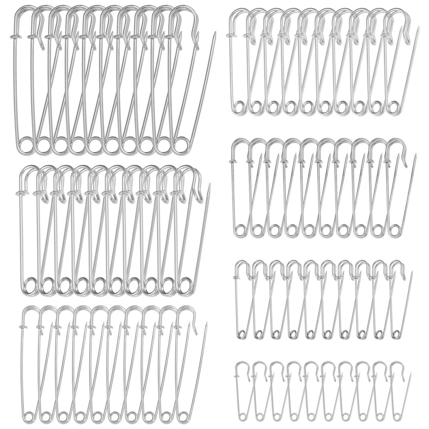 Silver Safety Pins Stainless Steel Needles Large Safety Pin Brooch DIY Craft Sewing Tools Jewelry Apparel Accessories