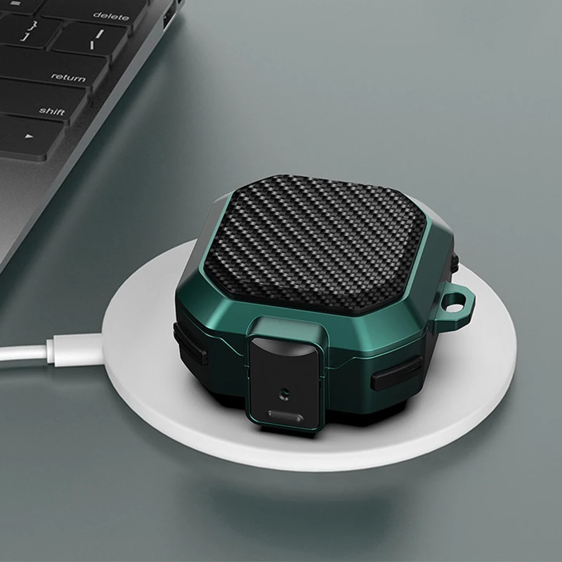 لسامسونج غالاكسي براعم 2 حالة ألياف الكربون الملمس التبديل مشبك سماعة حالة سماعة غطاء لسامسونج براعم 2 برو لايف شل