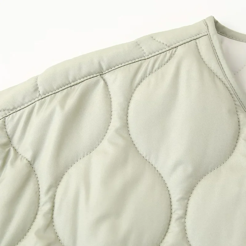 TRAF Woman Parka Outerwears Solid Quilted Jacket Women Demi-Season Autumn Winter Lightweight Padded Jackets Loose Warm Padding