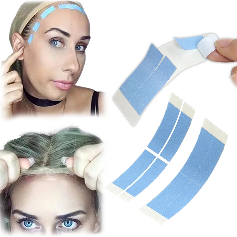 

36pcs Precut Strips with Blue Glue for Easy Replacement Biological Tape Waterproof and Sweat Resistant Hair Extension Tape