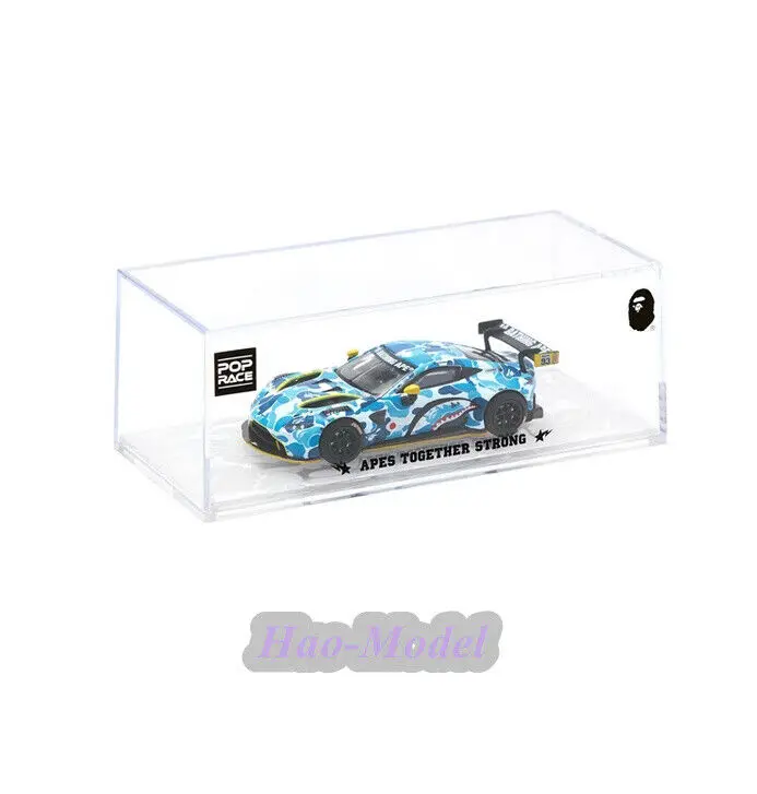 POPRACE 1/64 For Aston Martin GT3 Alloy Diecast Model Car Simulation Toys Boys Birthday Gifts Hobby Display Collection Blue