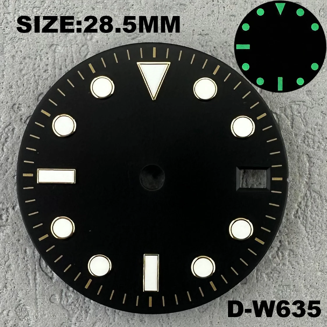 Watch parts Aseptic luminescent dial 28.5 mm Luminescent dial for NH34 calibre