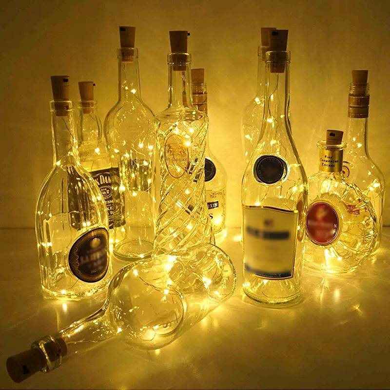 20 LED Wine Bottle Lights with Cork, 2M Cork Lights Fairy Mini String Lights for Liquor Bottles Crafts Party Wedding Decoration