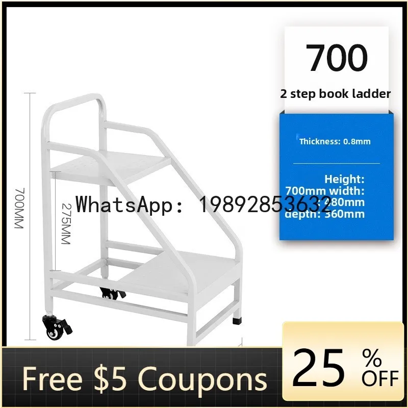 

CZ Cart Library Bookstore Book Transport Silent Two-Layer Three-Layer V-Type W-Type Archive Room Book Cart Two-Step Book Ladder