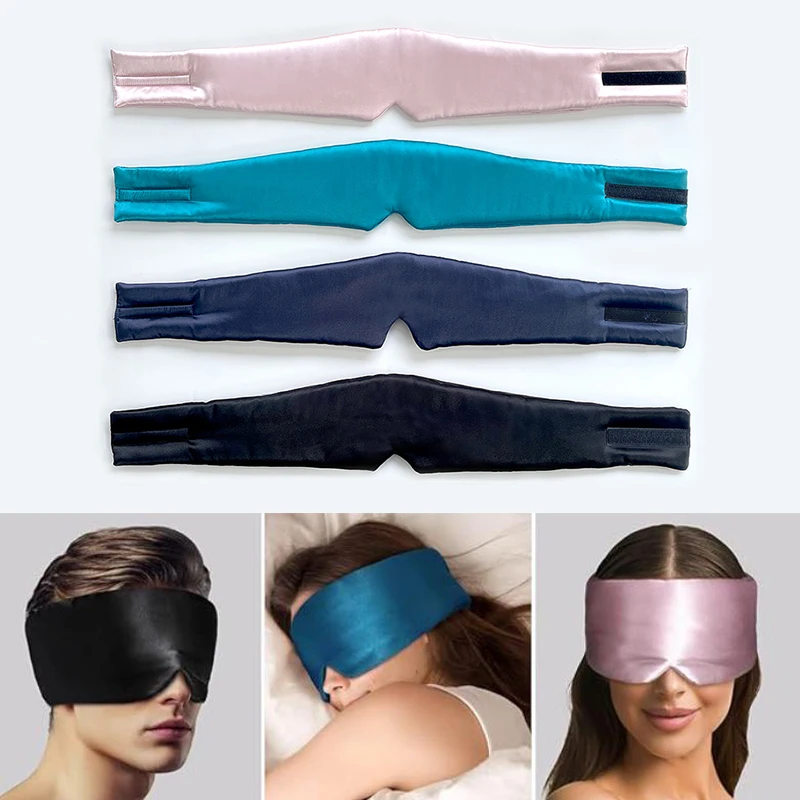 Masker Mata tidur untuk pria dan wanita, dapat disesuaikan pita samping masker mata tidur untuk perjalanan istirahat masker wajah