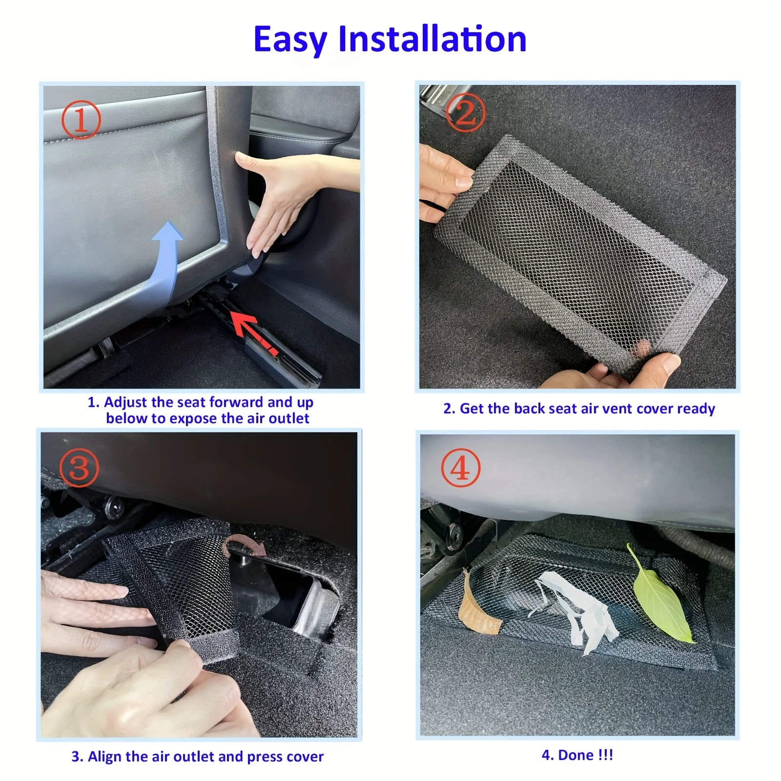 2pcs Air Outlet Cover for Tesla Model 3 & Model Y Rear Seat Air Condition Outlet Protector Car Air Vent Mesh Accessories