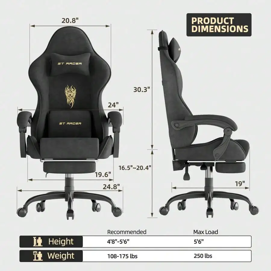 High Back Gaming Chair, Ergonomic Gamer Chair For Adult view 7