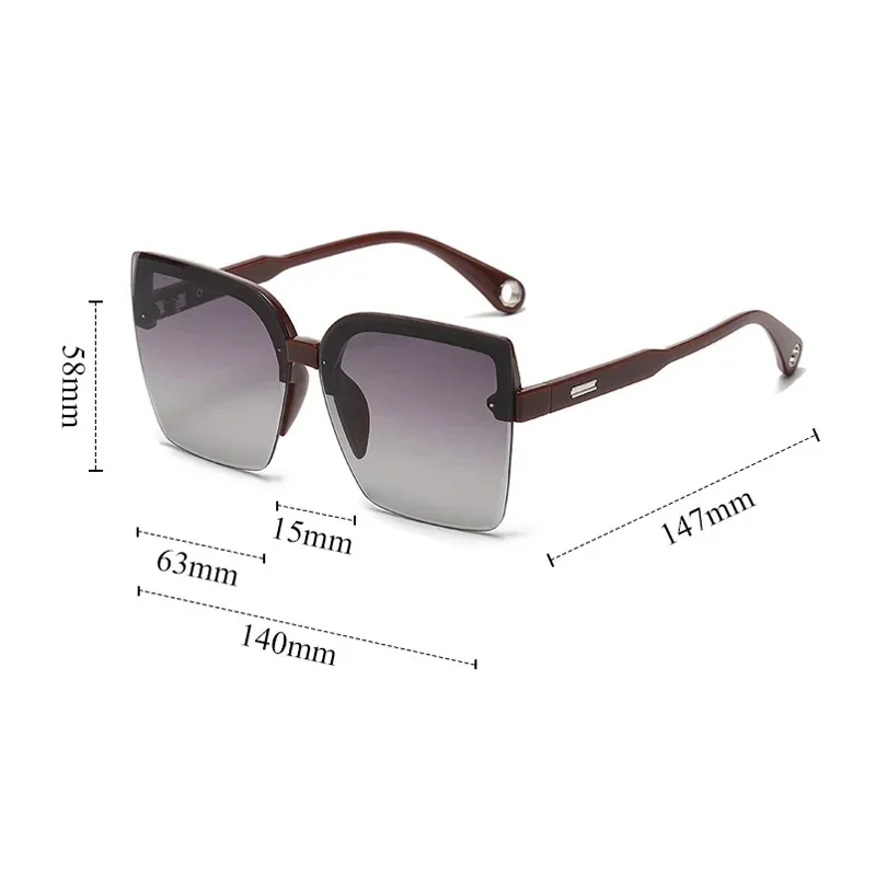 Oversized Sunglasses Man Woman Fashion Rimless Vintage Square Sun Glasses Eyewear Luxury Brand Design UV400 Female Shades