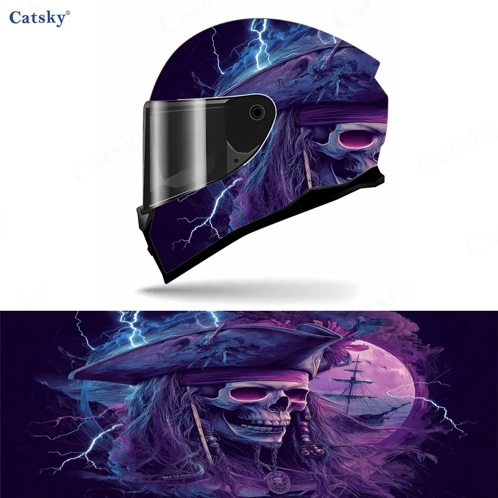 

Pirate King Skull Vinyl Wrap Sticker - Waterproof Scratch-Resistant Self-Adhesive PVC Decal With Realistic Patterns Design For M