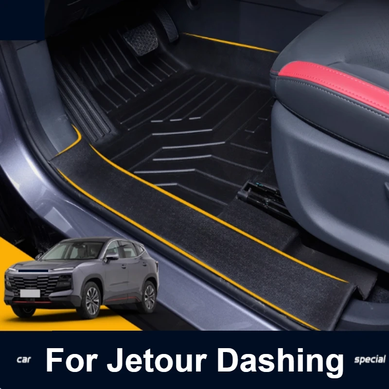 

Для Jetour Dashing 2022-2026 автомобильные аксессуары с полным объемным звуком, украшение на порог, TPE, автомобильный пылезащитный водонепроницаемый коврик для ног