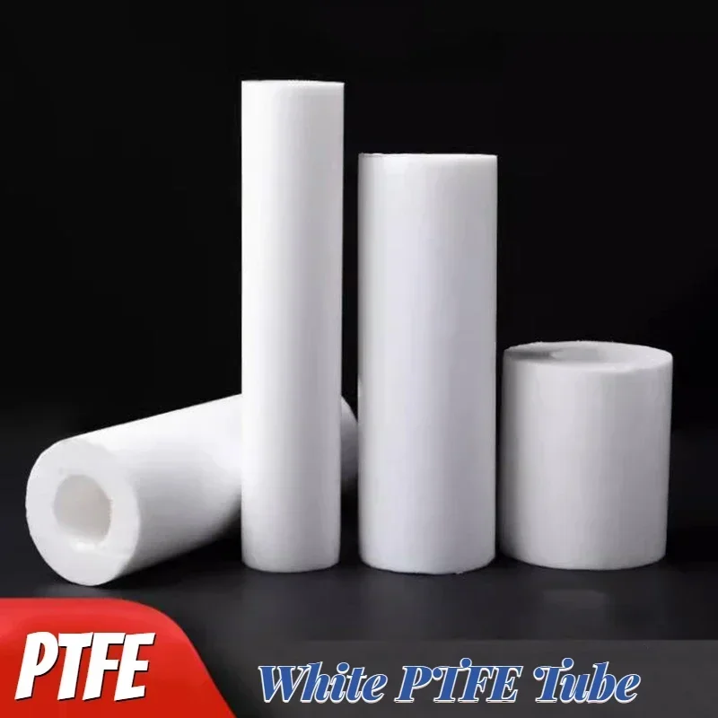 1Pcs White PTFE Tube Polytetrafluoroethylene Hollow Rod Environment-friendly Non-toxic DIY Outside Diameter 10-25mm Hole 5-20mm