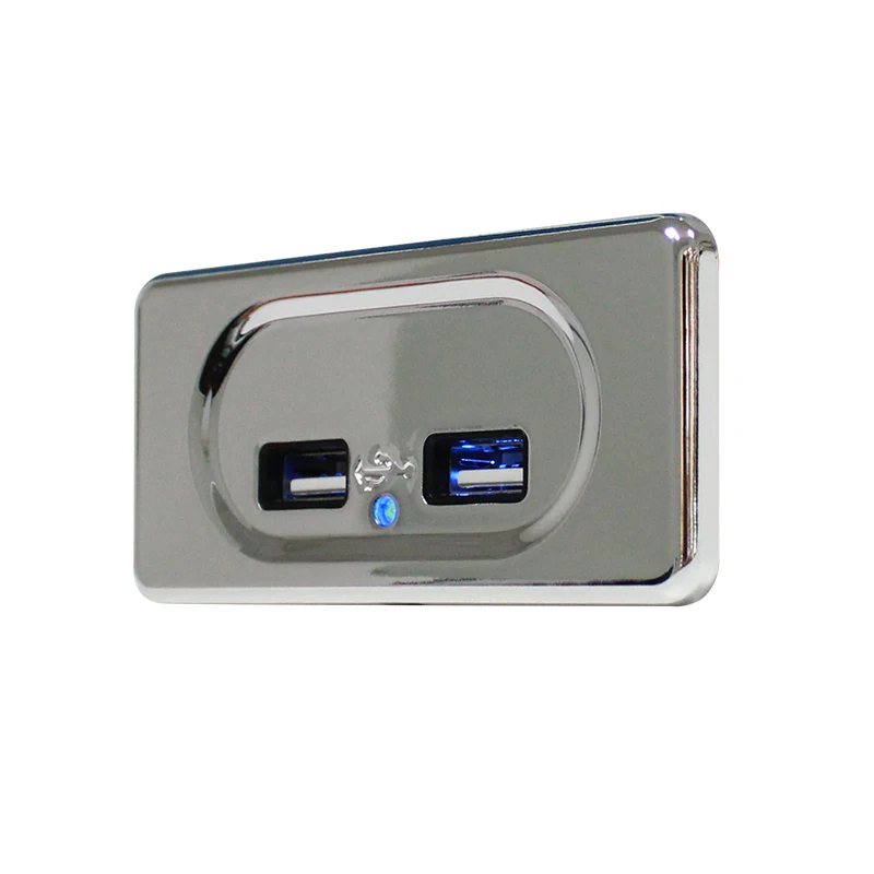 

Caravan Accessories Silver Color 12V/24V USB Charging Socket 12V/24 USB Multi Port