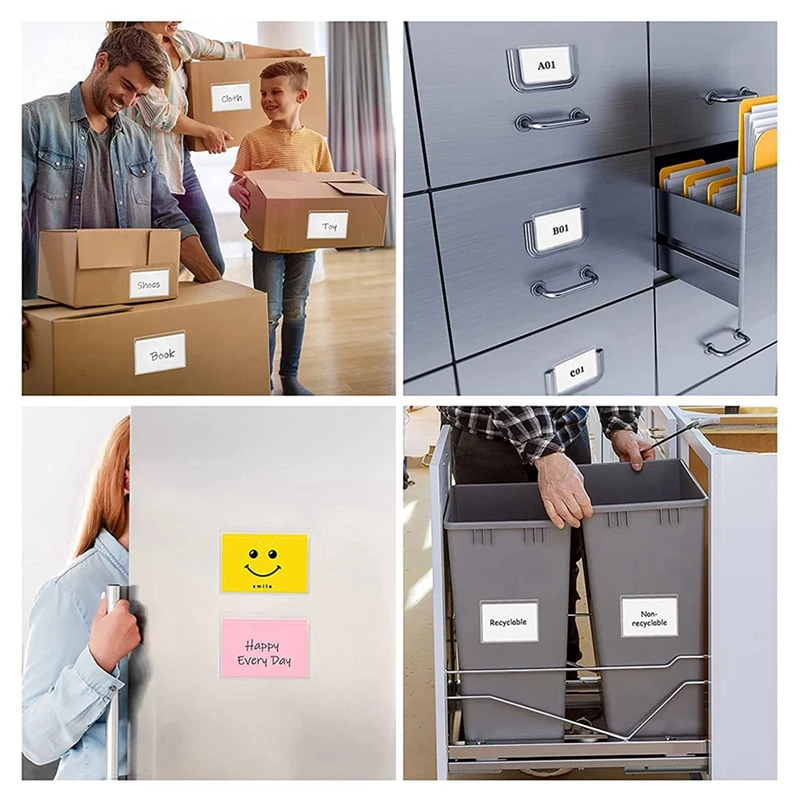 180Pcs Self-Adhesive ที่วางป้ายการ์ดกระเป๋าที่วางป้าย Clear Library ซองใส่บัตรด้านบนเปิดสำหรับบัตรดัชนี