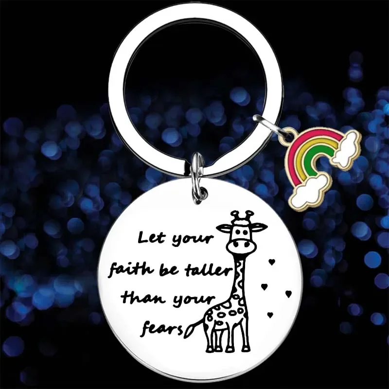 

Cute Giraffe Gift Keychain Religious Key Chain Pendant Giraffe Lovers Gift Friend Family Birthday Graduation Gift