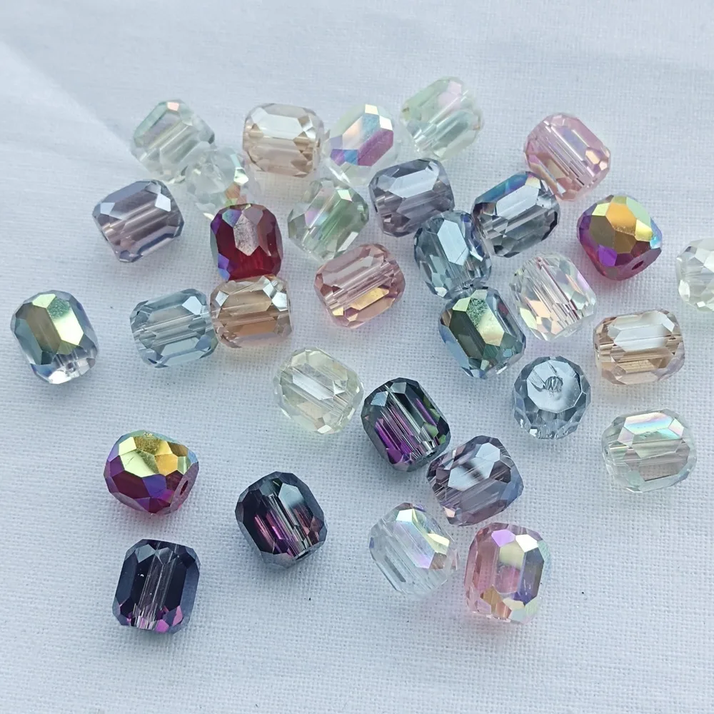 8mm Austria Shiny Colorful Crystal Beads Faceted Round Barrel Loose Spacer Beads for Jewelry Making DIY Necklace Bracelet