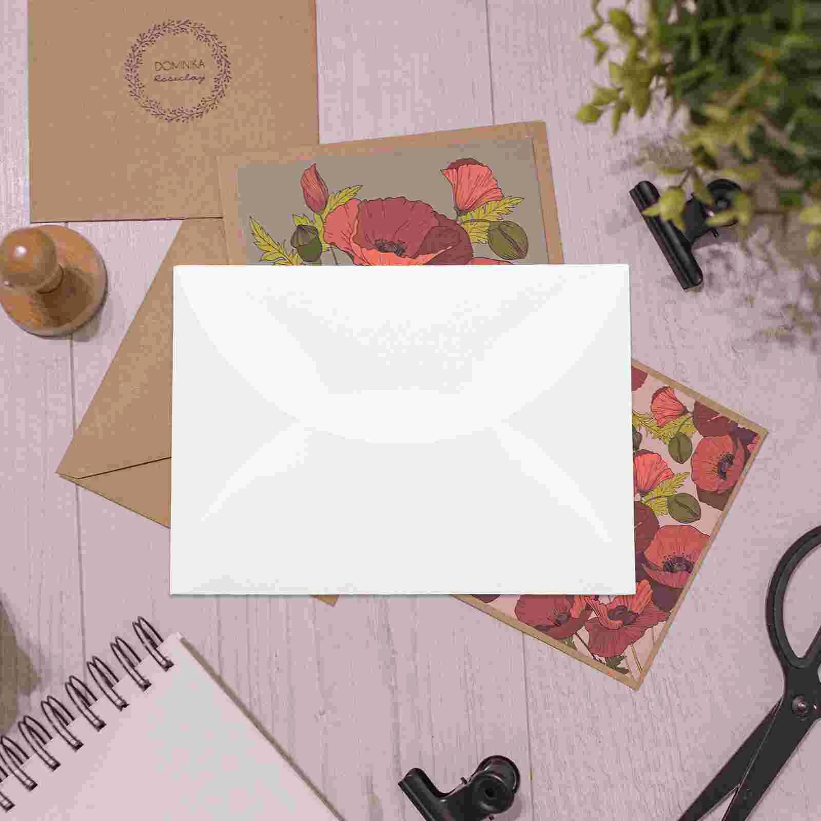 10 Pcs Wedding Card Envelope Litmus Paper Gift Envelopes White Small 5x7 for Invitations Bride