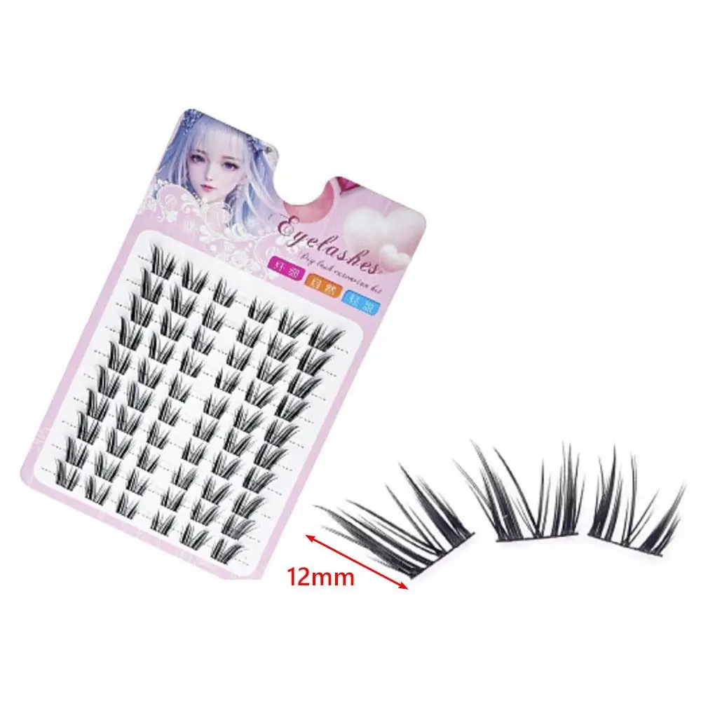 New Fairy Lash Clusters 12mm Cat Eye Manga False Eyelashes C Curl DIY Eyelash Extensions Wet-Look Spiky Anime Lashes Reusable